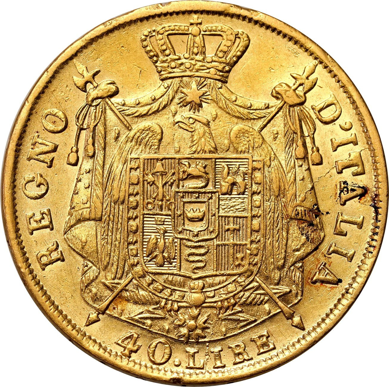 Włochy. Napoleon I (1805-1814). 40 lirów 1814 M, Mediolan